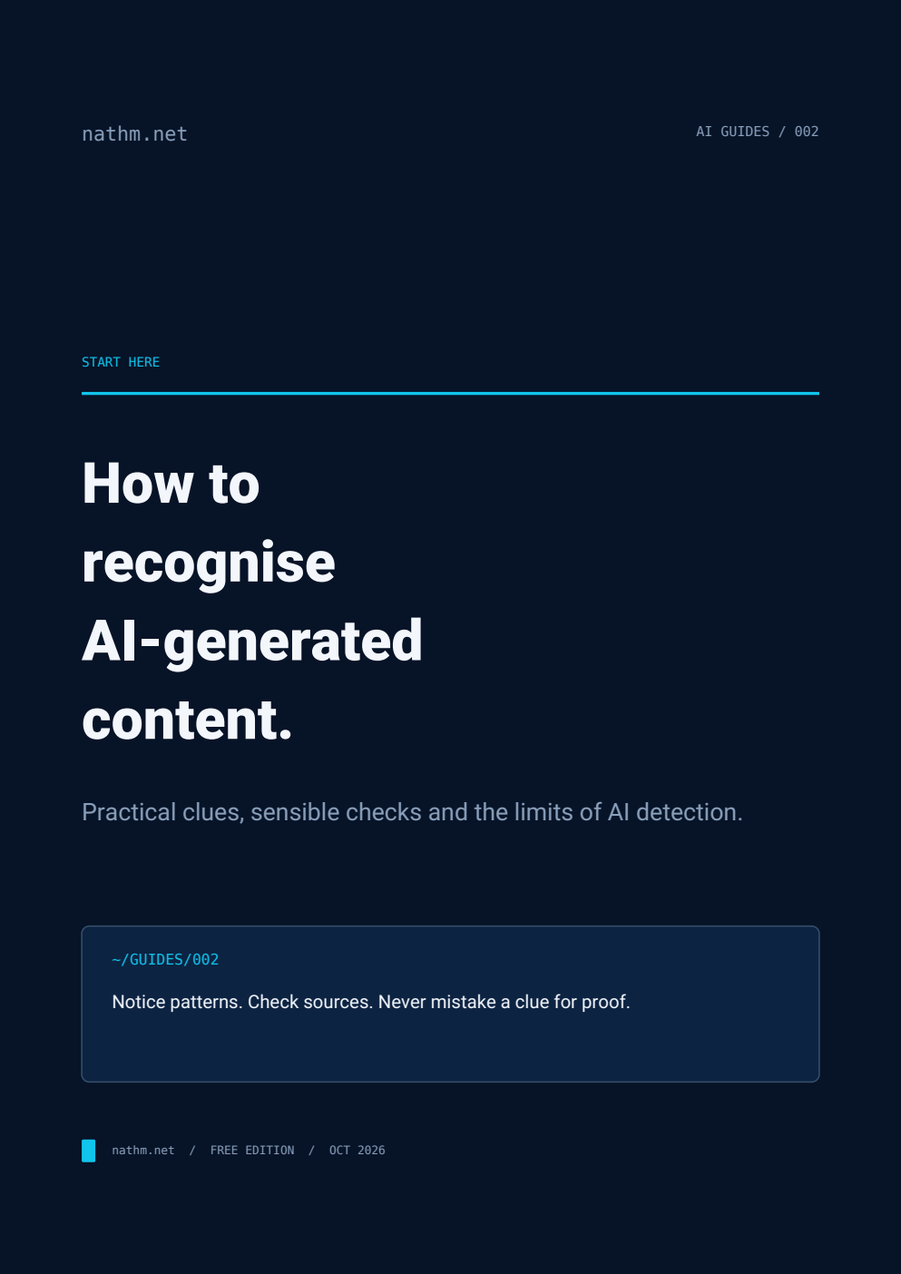 Cover of How to Recognise AI-Generated Content